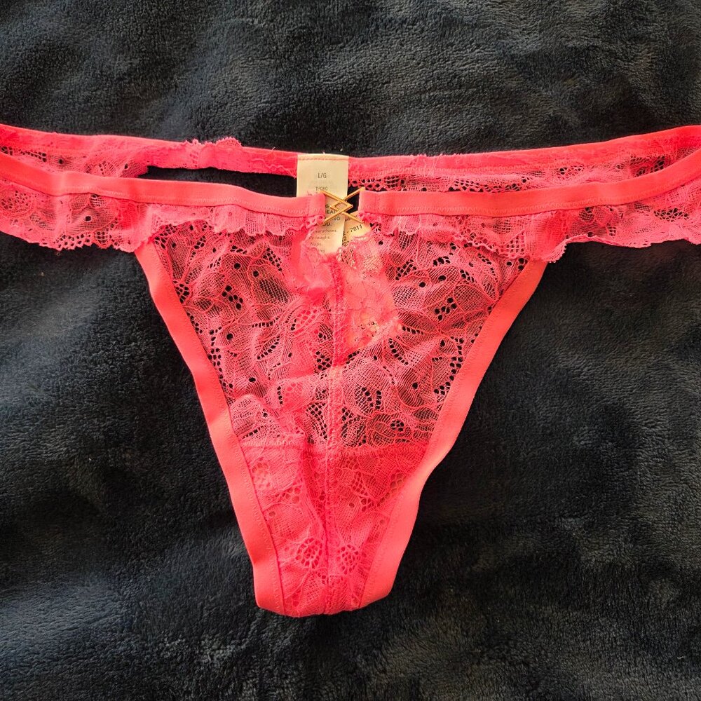 Aerie pink lace G-string panties size L
